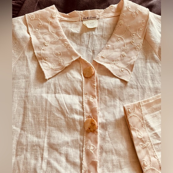 Other - Vintage (2000) light pink Linen Suit Dress Neil & David Tea and Scones NWT